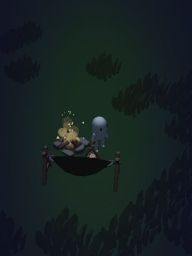 screenshot of camping at night
