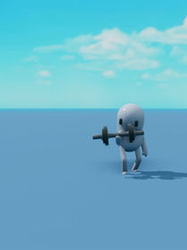a player with a dumbell